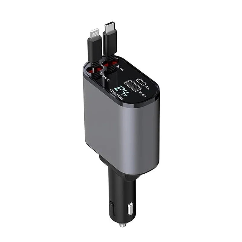 4-in-1 Retractable Car Charger