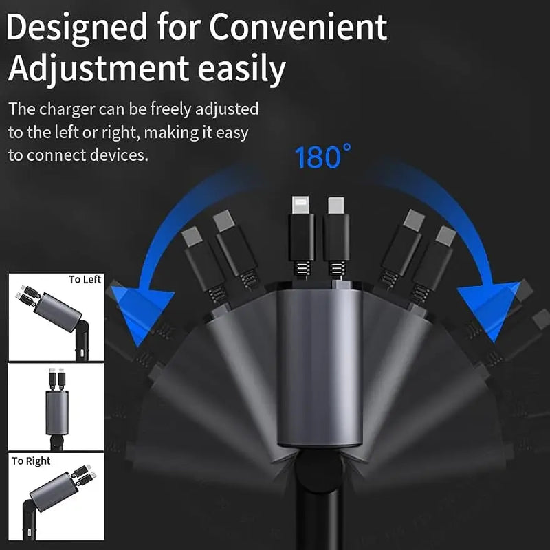 4-in-1 Retractable Car Charger