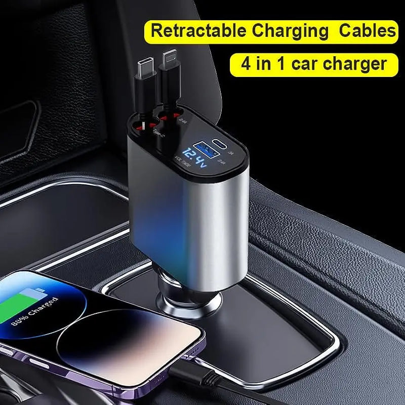 4-in-1 Retractable Car Charger